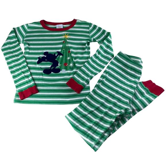 Hanna Andersson Christmas Disney Mickey Mouse Pajama Set Sz 160cm 14 Years - Picture 1 of 8
